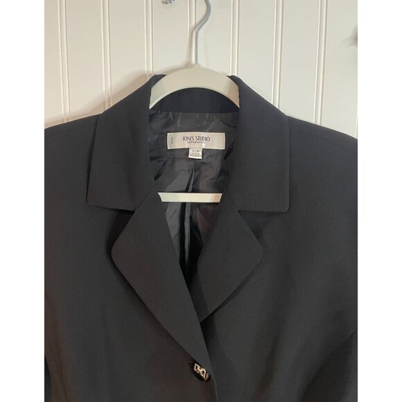 Jones Studio Womens Black Blazer Jacket 22W Button-Front Polyester Fully Lined - Picture 3 of 14